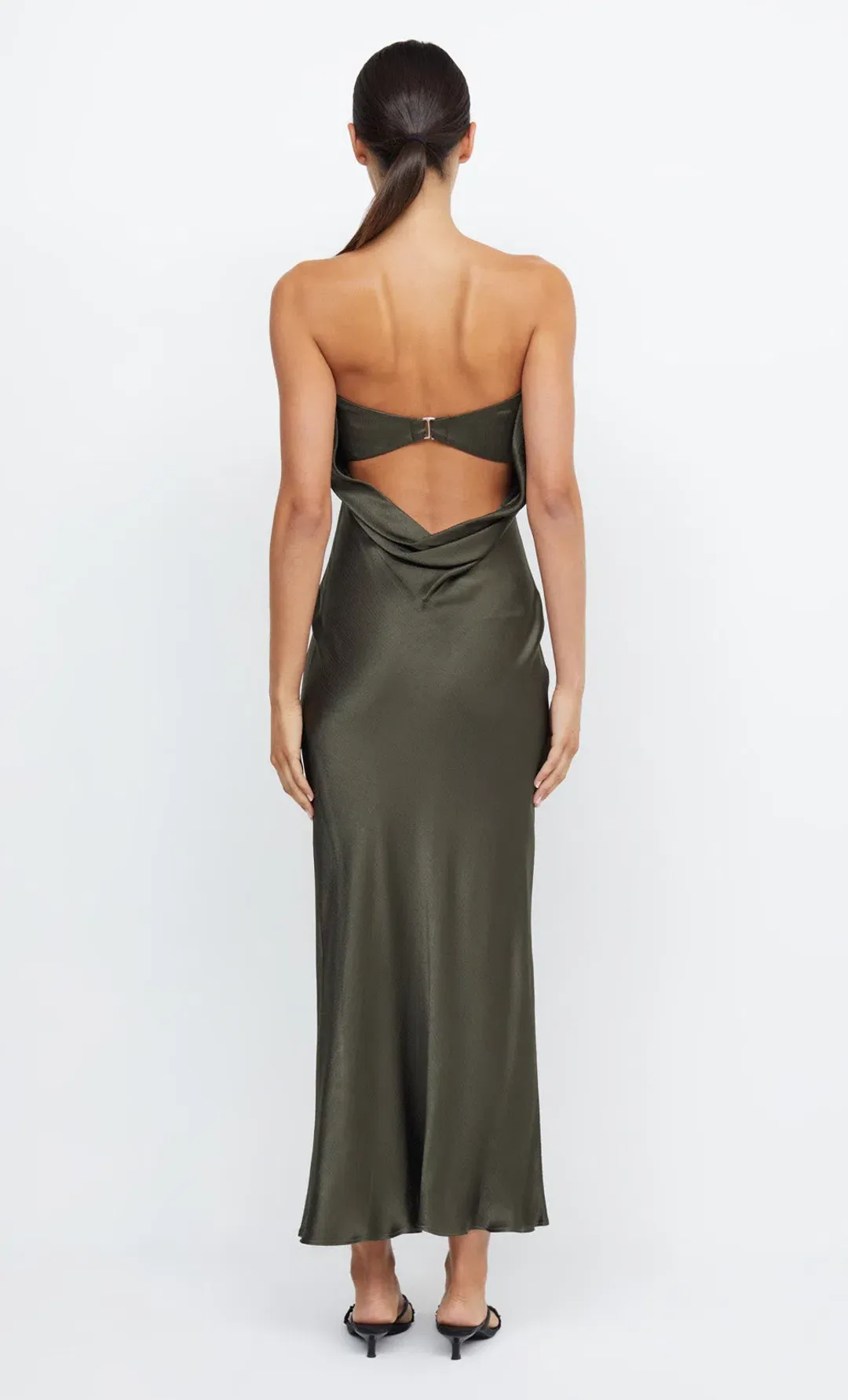 Bec & Bridge Moon Dance Strapless Dress Dark Willow Size 8 for rent on The Volte - main image