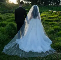 Pallas Couture Inspired Wedding Dress White Size 8 for rent on The Volte - image 4