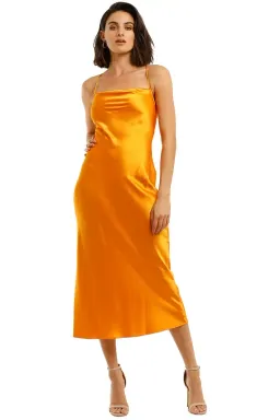 Bec & Bridge Seraphine Lace Up Midi Dress Tangerine Size 8 for rent on The Volte - image 2