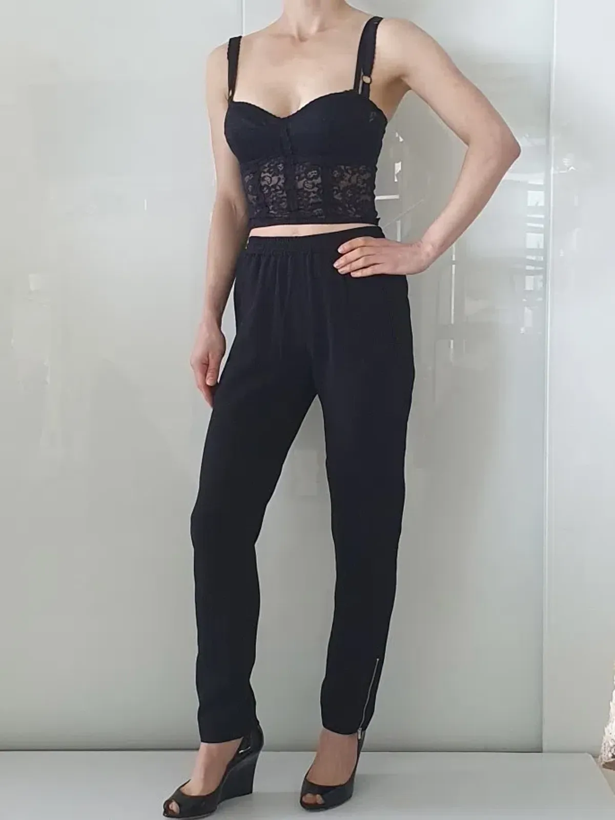 Dolce and Gabbana Lace Corset Bustier Black Size 6 - Image 3