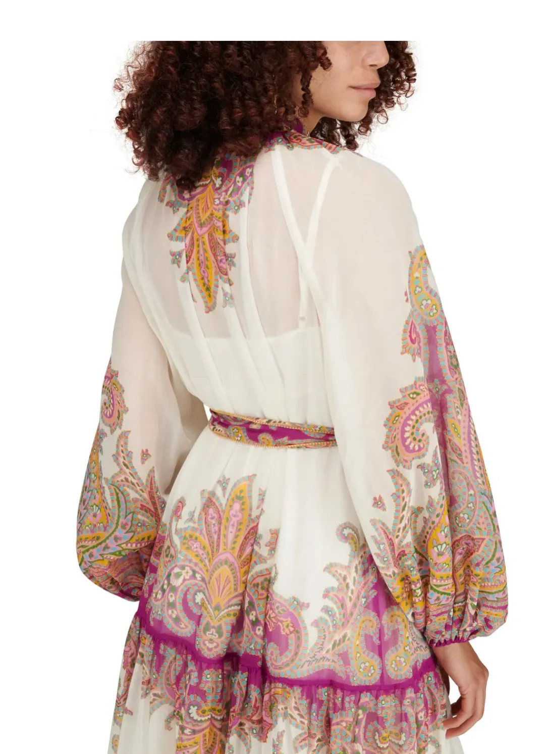 Zimmermann Teddy Tiered Midi Dress Multi Size 0P / AU 6 for rent on The Volte - main image