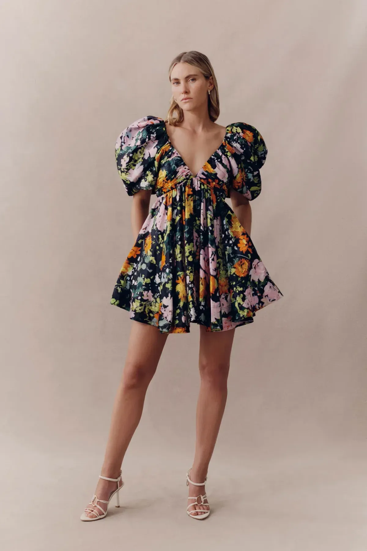 Aje - Gabrielle Plunge Mini Dress Floral - Size 12 - Image 1