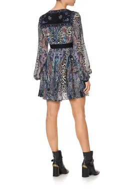 Camilla Short Peasant Dress Festival Express Print Size XS / AU 8 for rent on The Volte - image 3