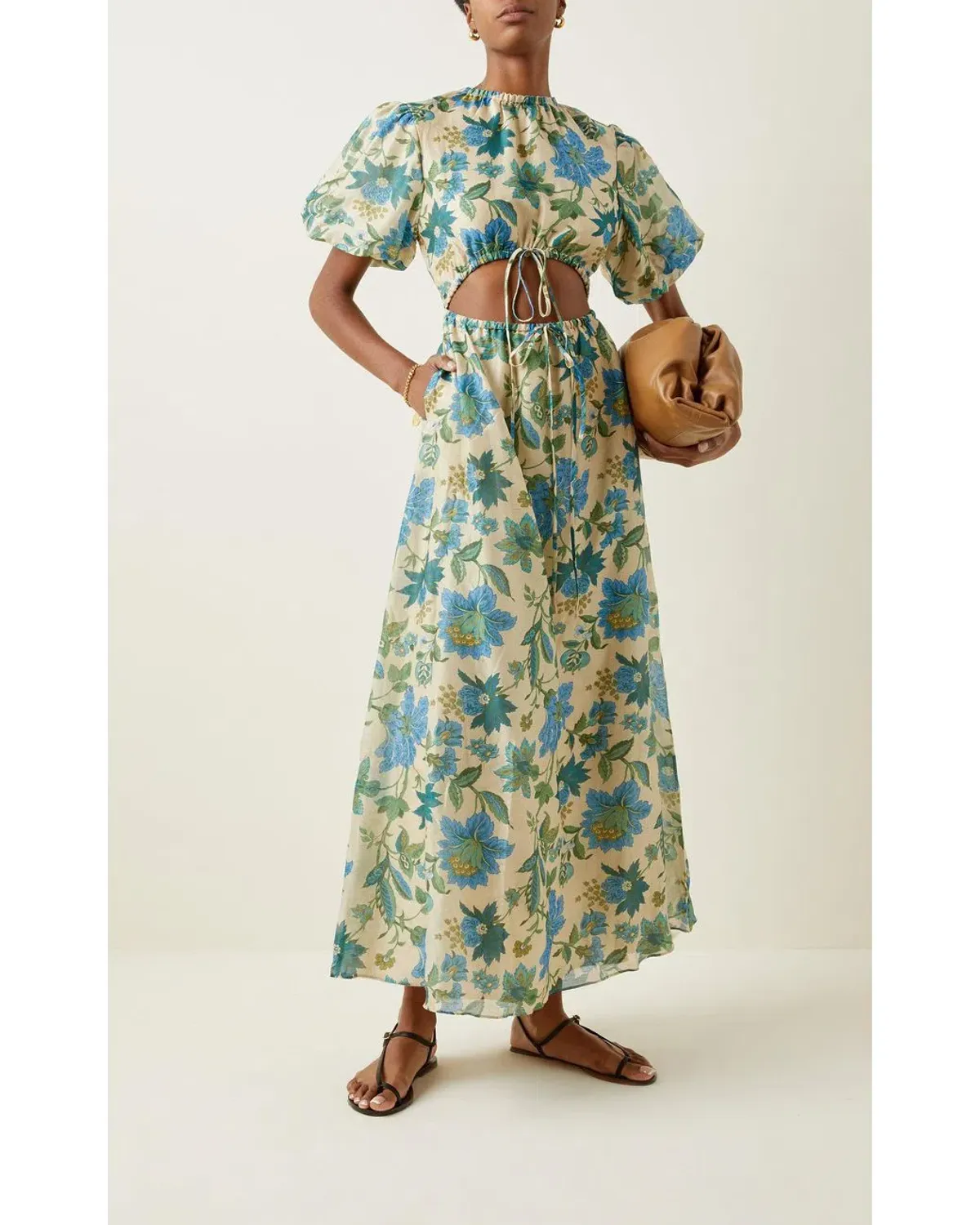 Sir the Label Celia Puff Sleeve Midi Dress Marguerite Print Size 3 AU 12/L - Image 2