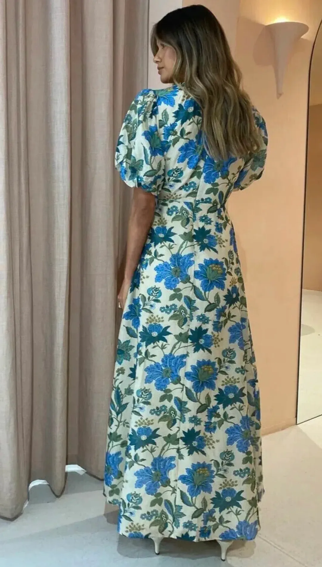 Sir the Label Celia Puff Sleeve Midi Dress Marguerite Print Size 3 AU 12/L for rent on The Volte - main image