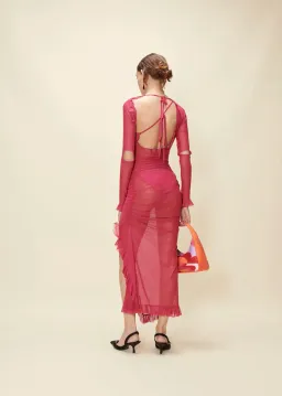 House Of Sunny Dolce Vita Dress Magenta Size 8 for rent on The Volte - image 2