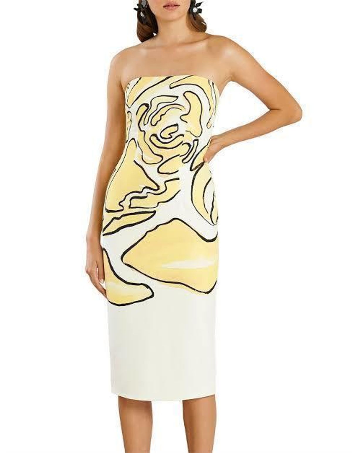 By Johnny Watercolour Midi Floral Dress Size 8 - Image 1