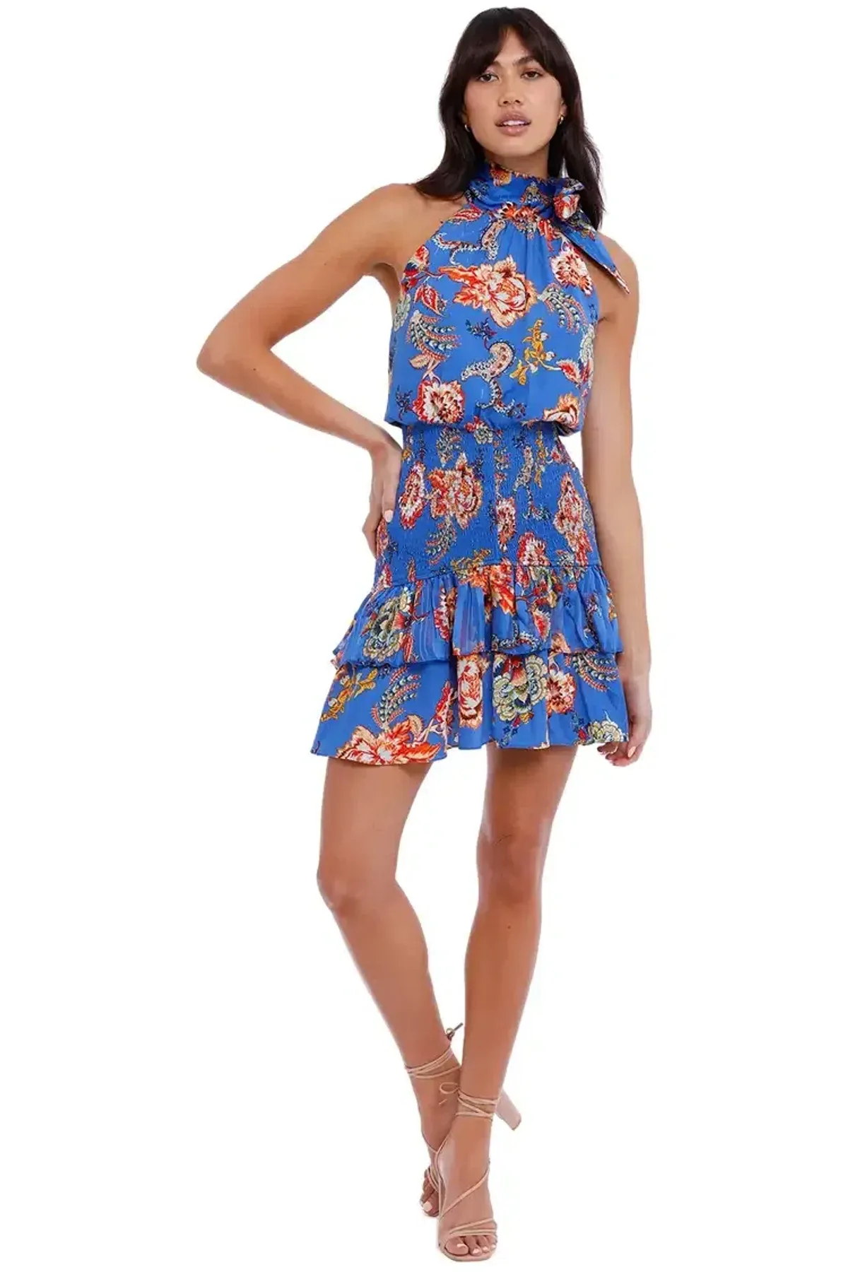 Elliatt Virago Dress Blue Multi Print Size 14 - Image 1