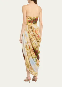 Zimmermann The Luminosity Strapless Midi in Rosy Garden Floral Size 0/Au 8 for rent on The Volte - image 3