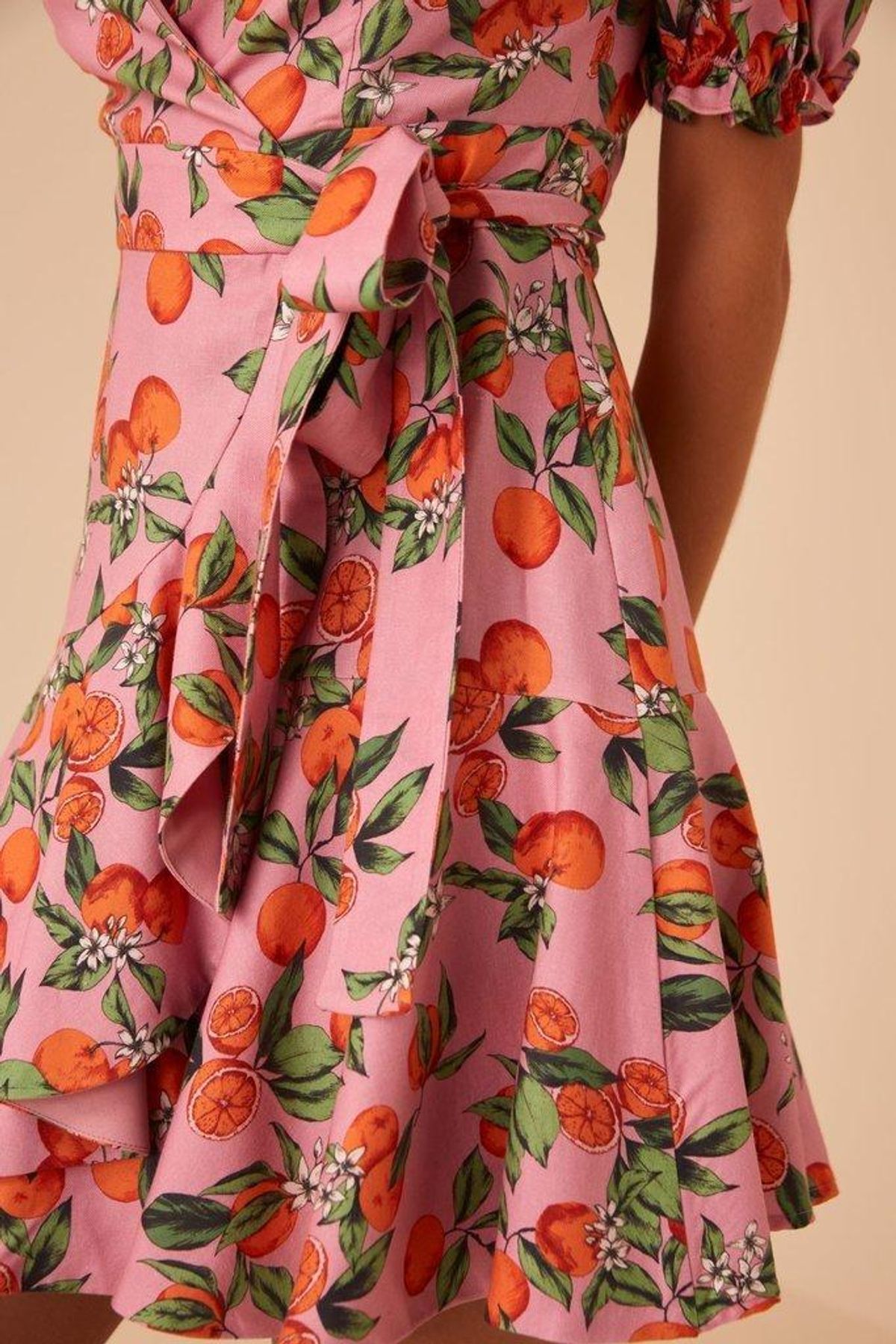 FINDERS KEEPERS ARANCIATA WRAP PINK ORANGE DRESS SIZE 6 - Image 3