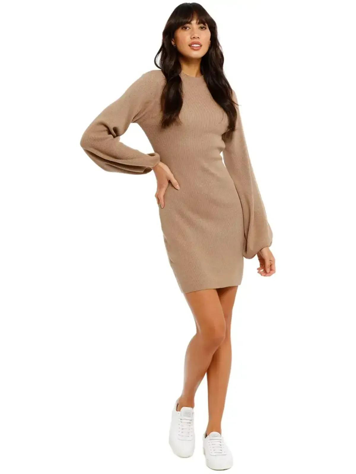 Bec & Bridge Lucy Knit Mini Dress Tobacco Size AU 6 for rent on The Volte - main image