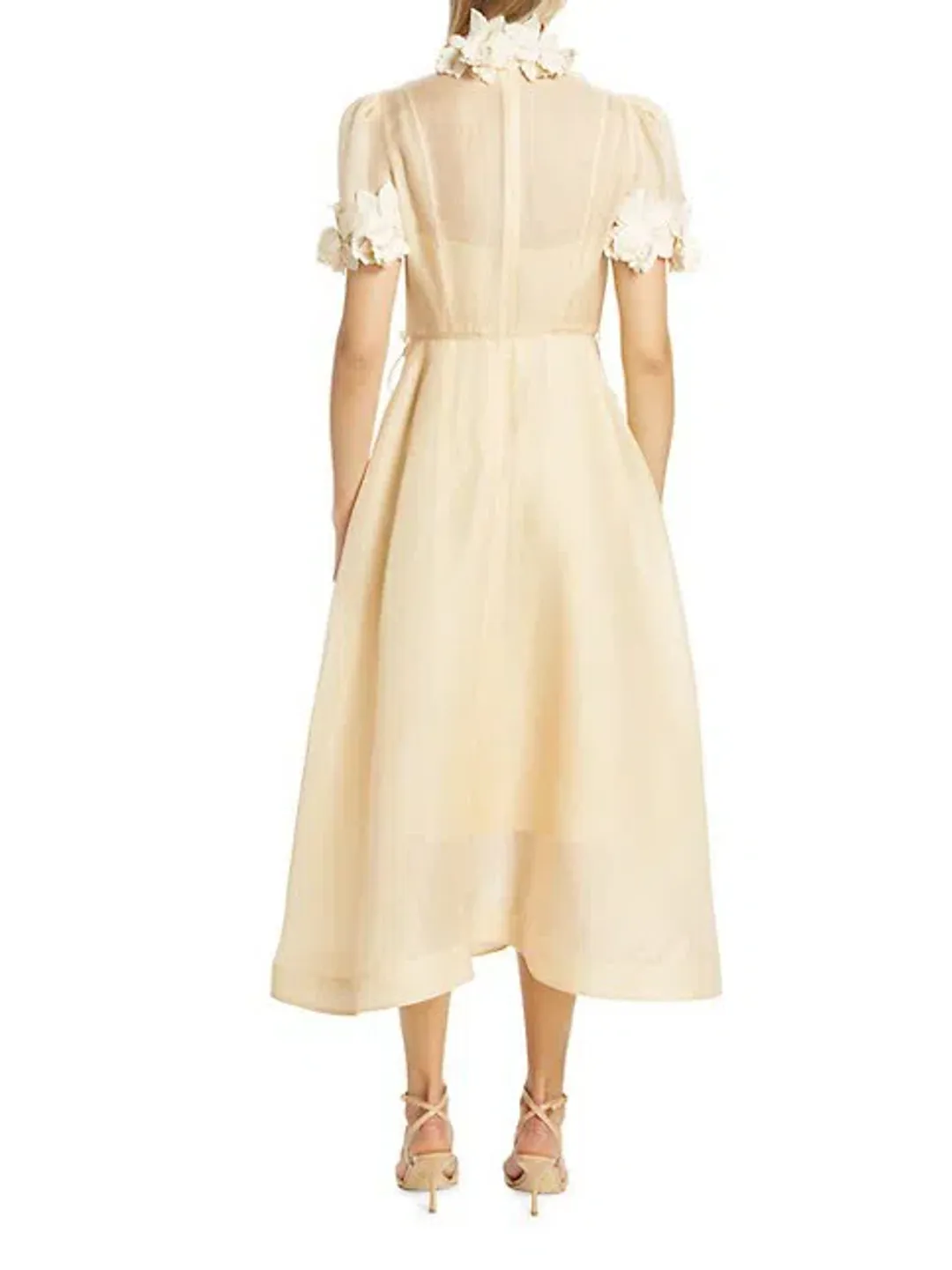 Zimmermann Luminosity Liftoff Midi Dress in Cream Size 2 /Au 12 for rent on The Volte - main image