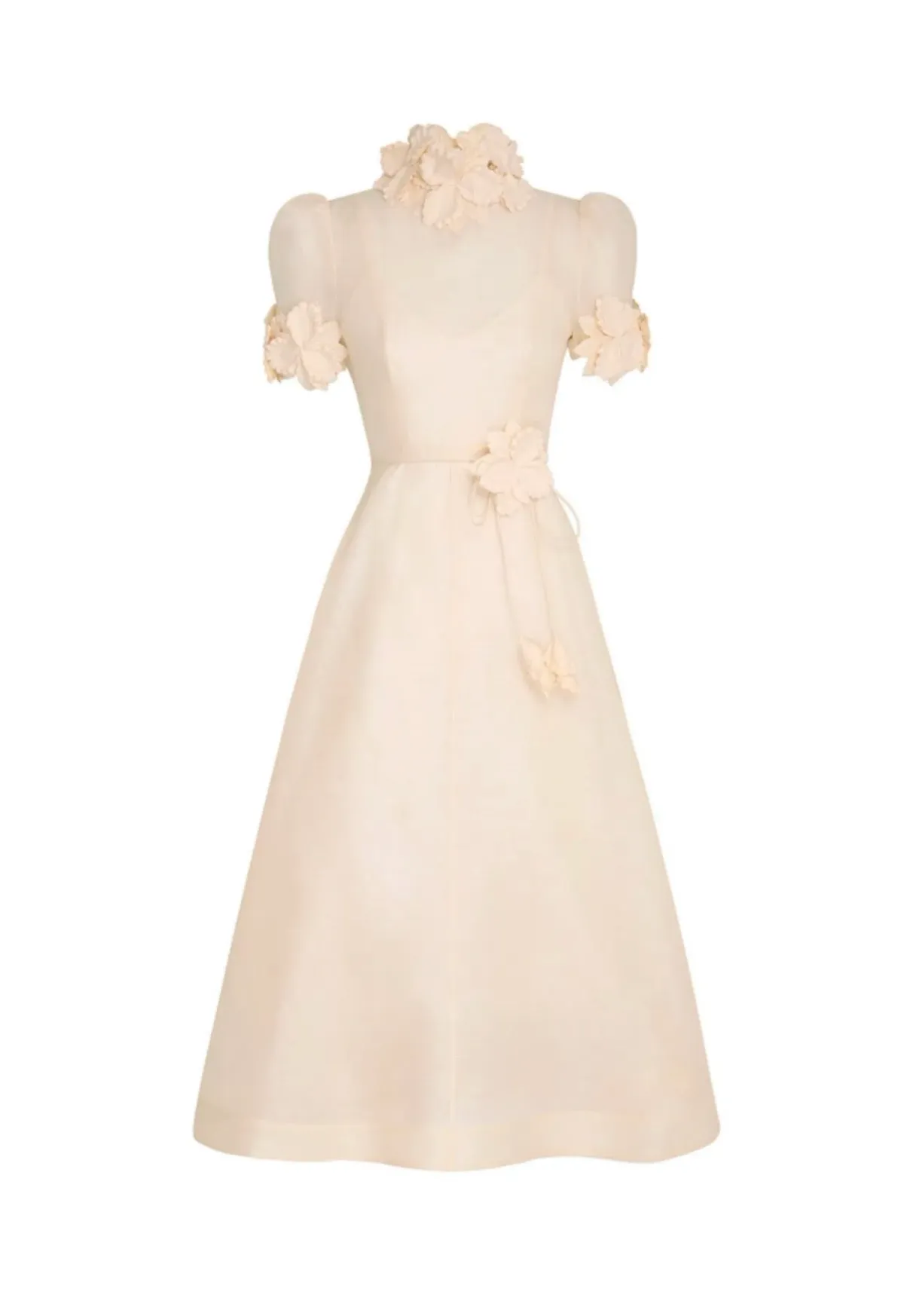 Zimmermann Luminosity Liftoff Midi Dress in Cream Size 2 /Au 12 - Image 3