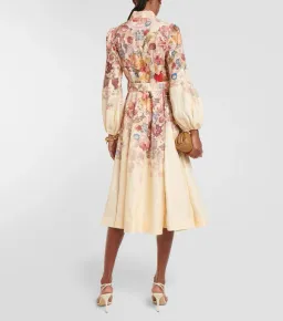 Zimmermann Luminosity Buttoned Midi Dress Morisot Cream Size 2 / Au 12 for rent on The Volte - image 2