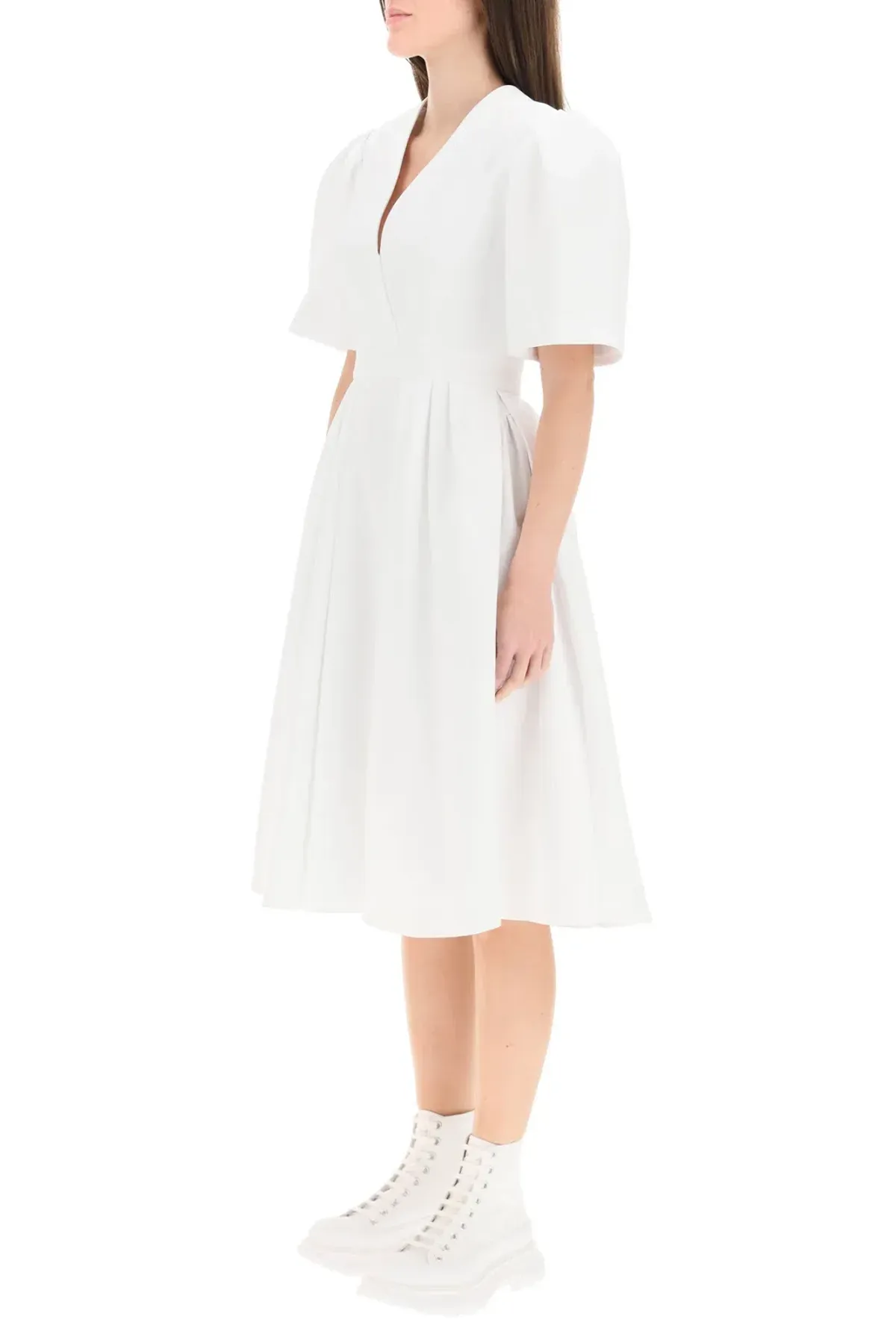 Alexander McQueen Piquet Midi Dress White Size S / Au 8 - Image 2
