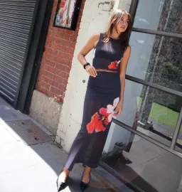 With Harper Lu Mesh Tank and Skirt Floral Set Black Floral Size M/ Au 10 for rent on The Volte - image 8