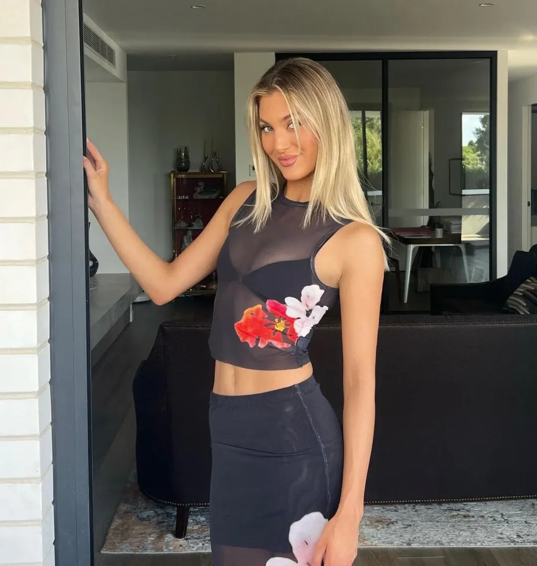 With Harper Lu Mesh Tank and Skirt Floral Set Black Floral Size M/ Au 10 for rent on The Volte - main image