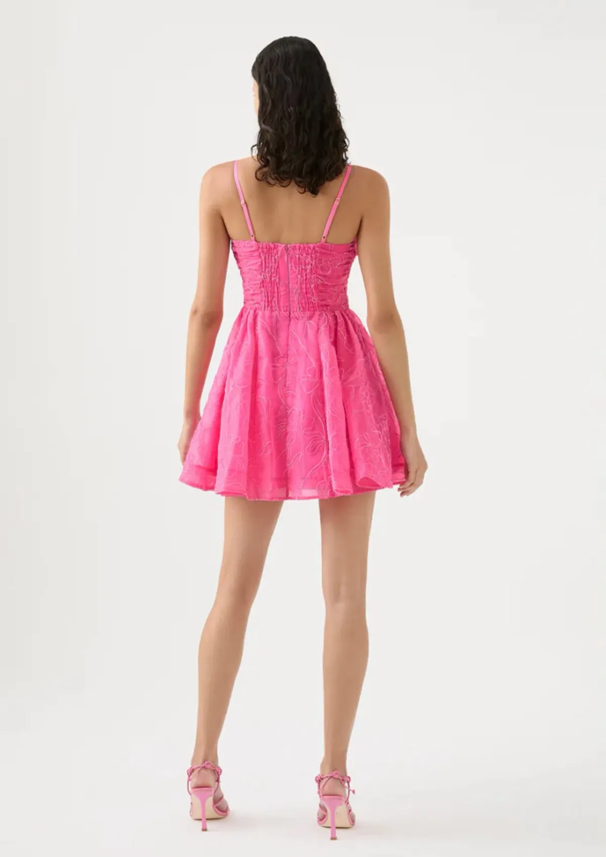Aje Evangeline Cornelli Mini Dress Pink Size 6 - Image 4
