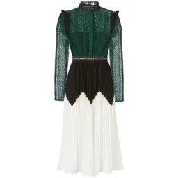 Self Portrait Panelled Lace Midi Dress Multi Size 8 for rent on The Volte - image 4