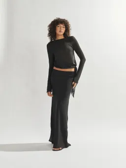 One Mile the Label Maxine Draped Top and Maxi Skirt Black Size AU 8 for rent on The Volte - image 1