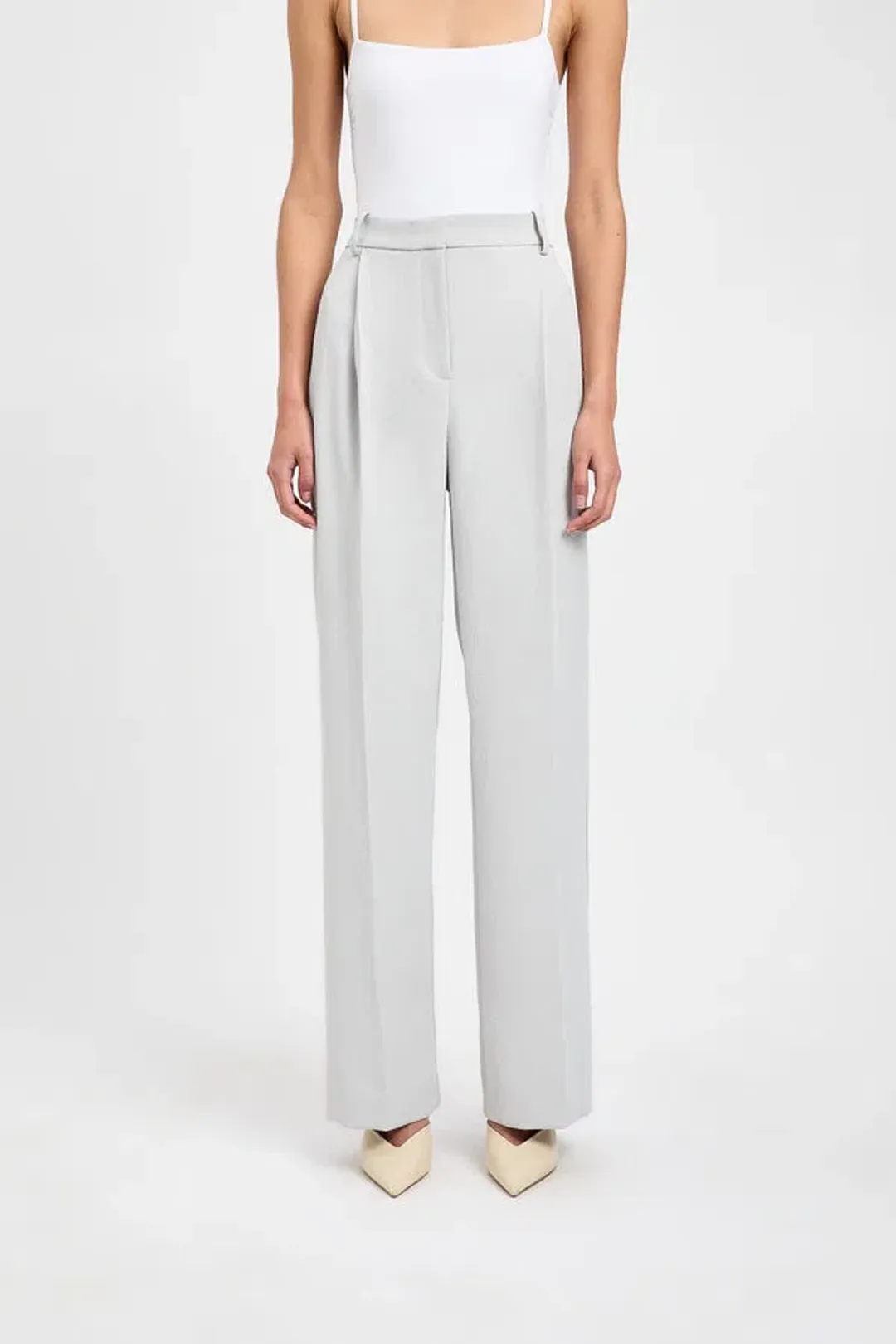 Kookai Ariel Pleated Pant Soft Grey Size AU 8 for rent on The Volte - main image