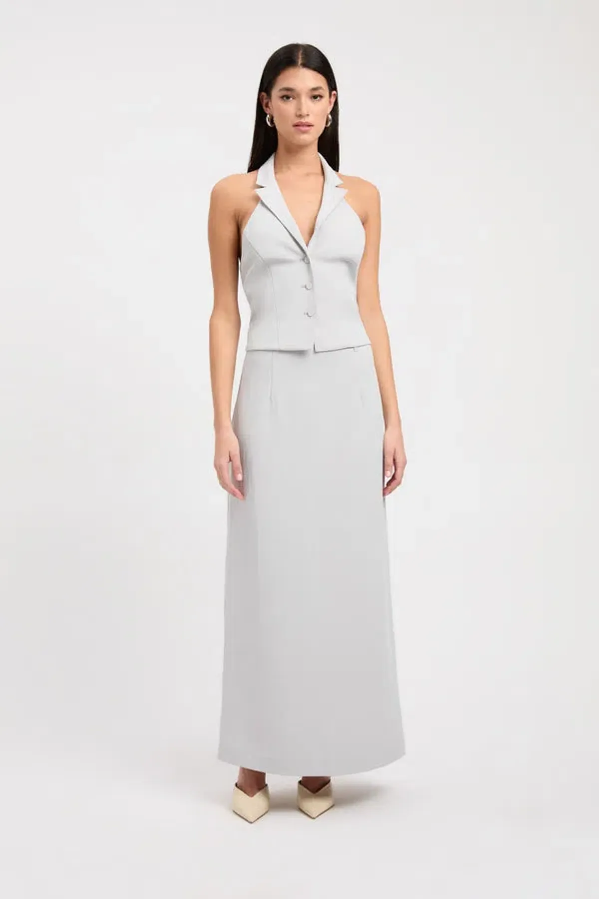 Kookai Ariel Staple Vest Grey Size AU 10 for rent on The Volte - main image