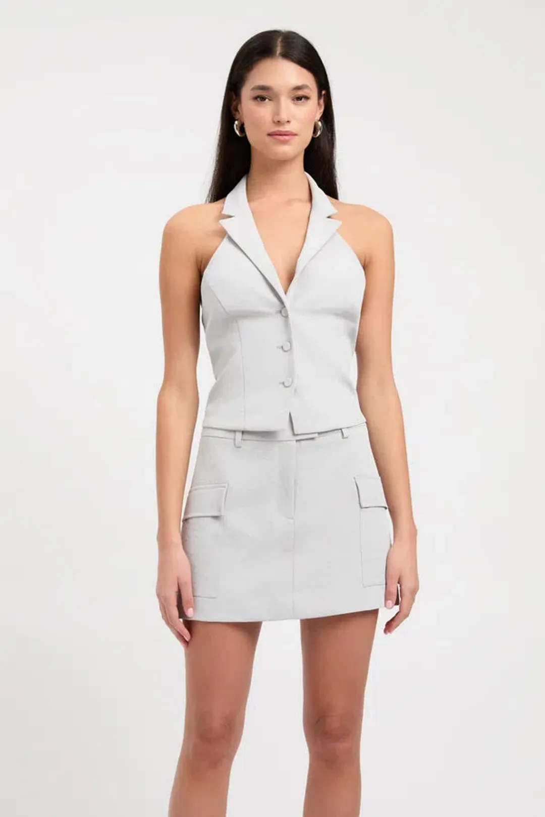 Kookai Ariel Staple Vest Grey Size AU 10 for rent on The Volte - main image