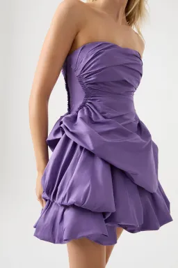 Aje Daybreak Strapless Mini Dress Deep Violet Size 4 for rent on The Volte - image 4