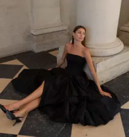 Aje Violette Bubble Hem Dress Black Size 10 for rent on The Volte - image 6