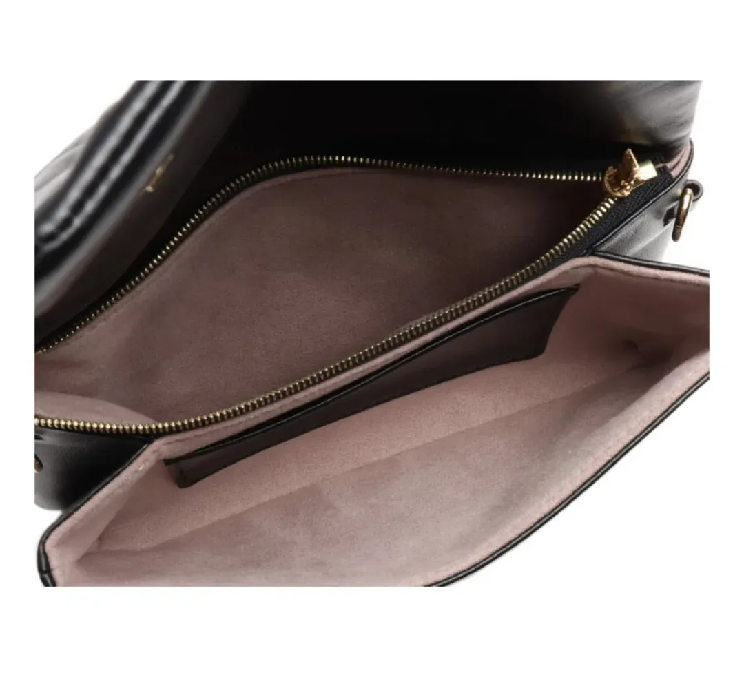 Louis Vuitton Monogram Embossed Puffy Lambskin Pochette Coussin Black with Gold Hardware for rent on The Volte - main image