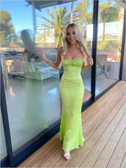 Natalie Rolt Rosalia Gown Lime Size 1 / AU 8 for rent on The Volte - image 1