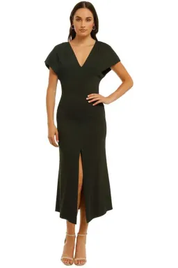 Ginger and Smart Amplitude V Neck Dress Dark Kelp Green Size 10 for rent on The Volte - image 1