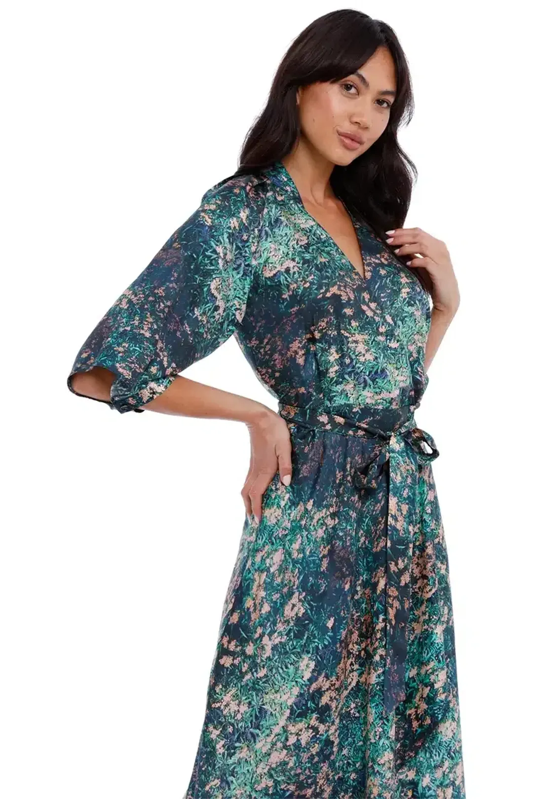 Ginger & Smart Night Grass Wrap Dress Multi Print Size 14 for rent on The Volte - main image