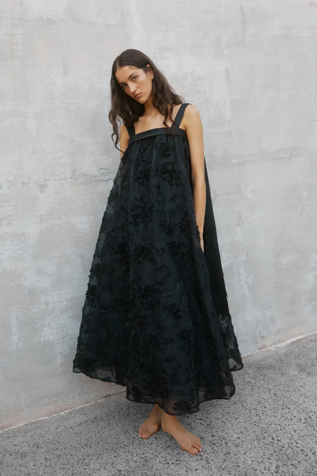 Aje Ursula Midi Dress in Black Size 12 for rent on The Volte - main image
