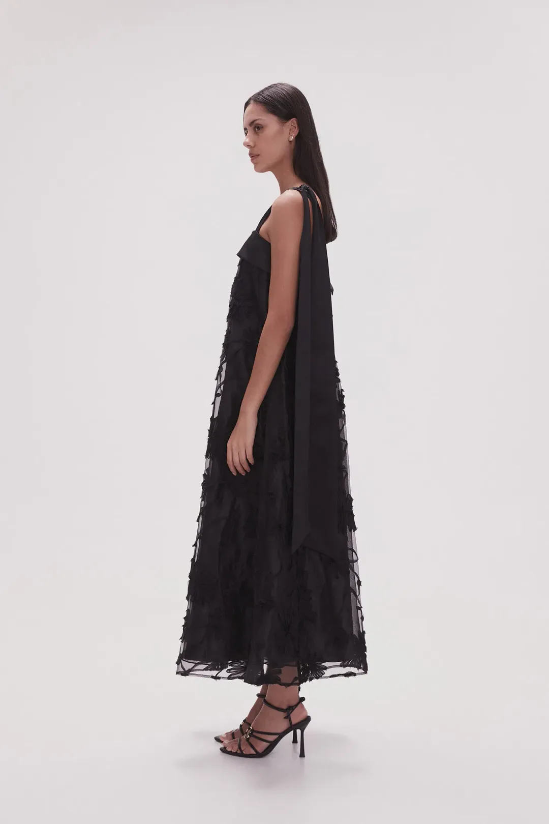 Aje Ursula Midi Dress in Black Size 12 for rent on The Volte - main image