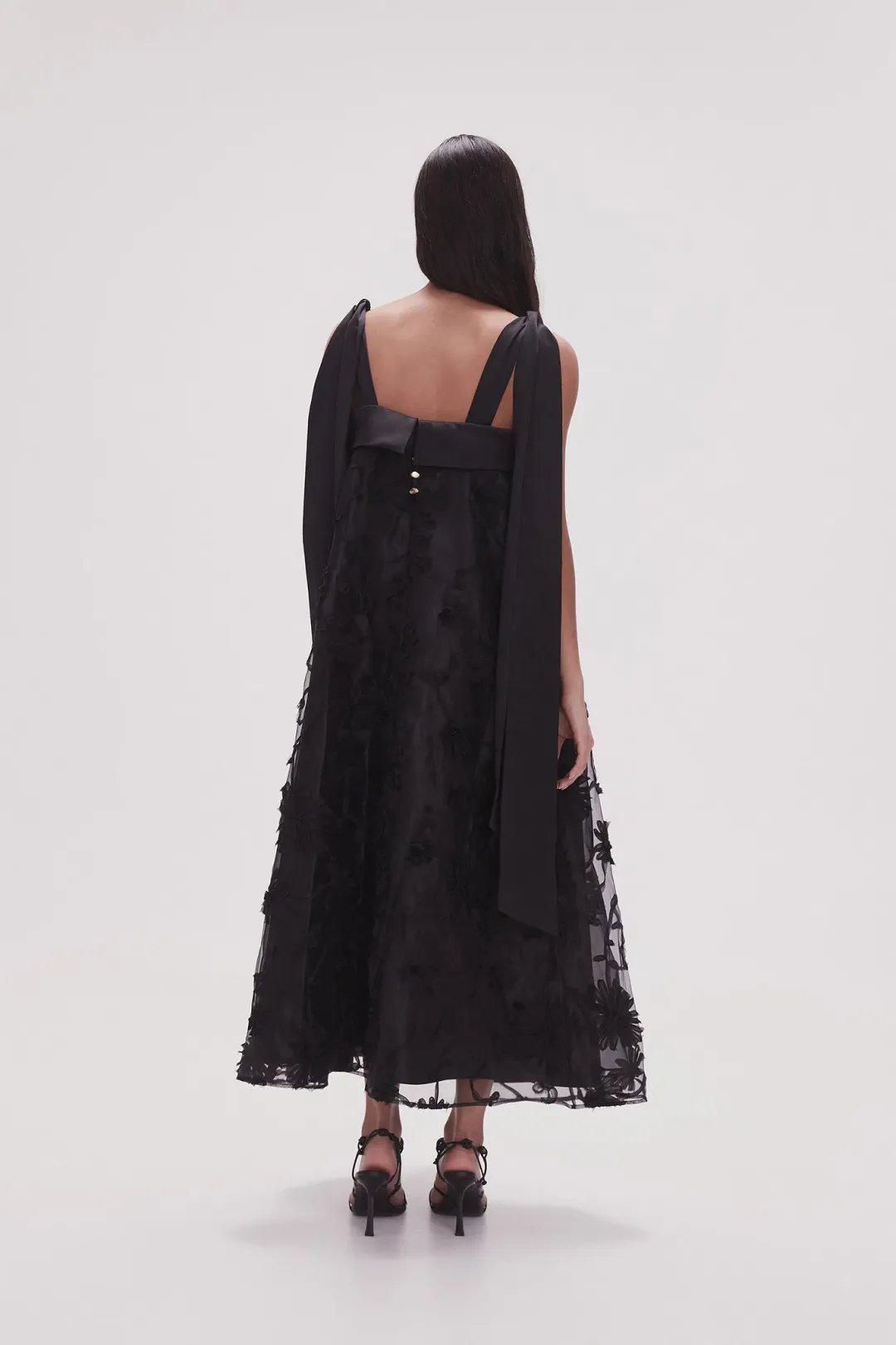 Aje Ursula Midi Dress in Black Size 12 for rent on The Volte - main image