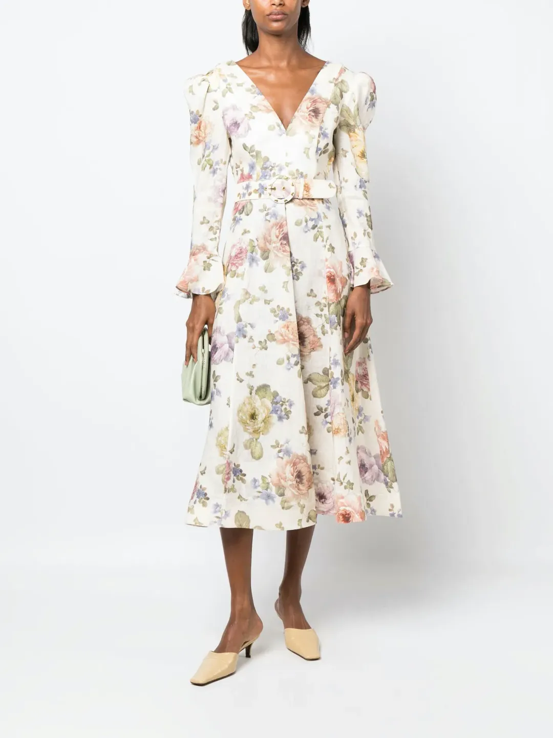 Zimmermann Luminosity Midi Dress Floral Size 2 / AU 12 for rent on The Volte - main image