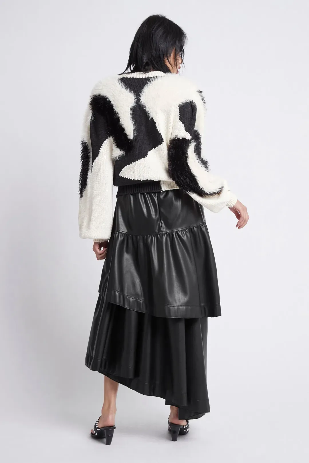 Aje Idyllic Faux Leather Black Skirt Size 12 for rent on The Volte - main image