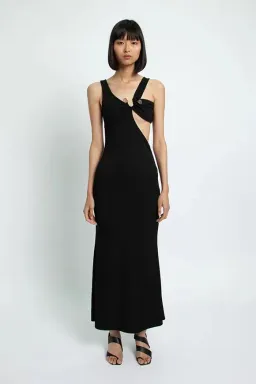 Christopher Esber Disconnect S Buckle Split Dress Black Size 6 for rent on The Volte - image 1