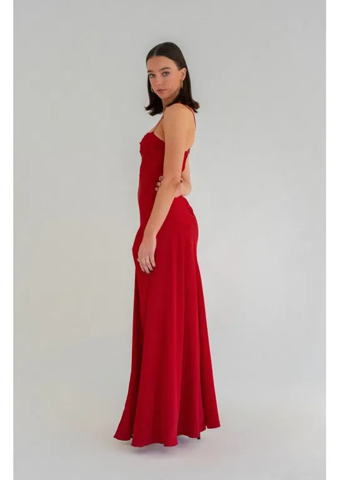 HNTR The Label Gaia Gown in Wine Red Size M / AU 10 for rent on The Volte - main image