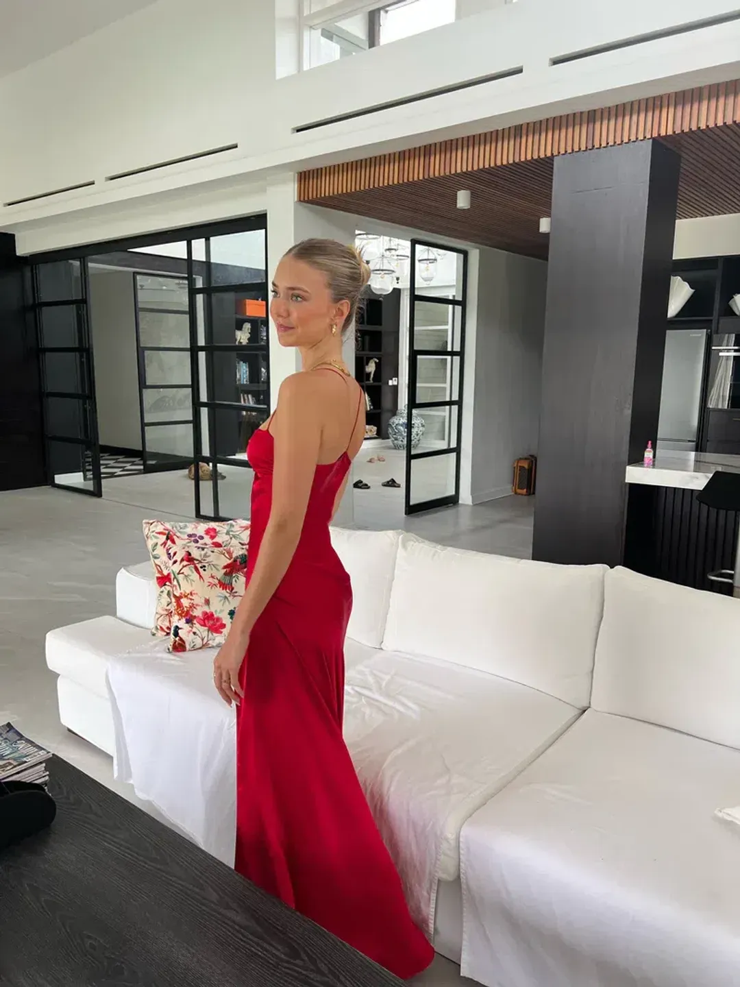 HNTR The Label Gaia Gown in Wine Red Size M / AU 10 for rent on The Volte - main image