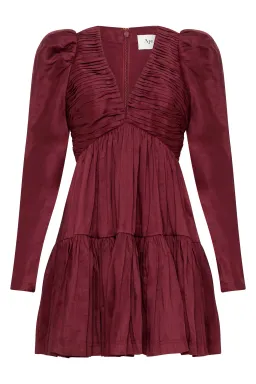 Aje Impasto Ruched Mini Dress Burgundy Size AU 10 for rent on The Volte - image 4