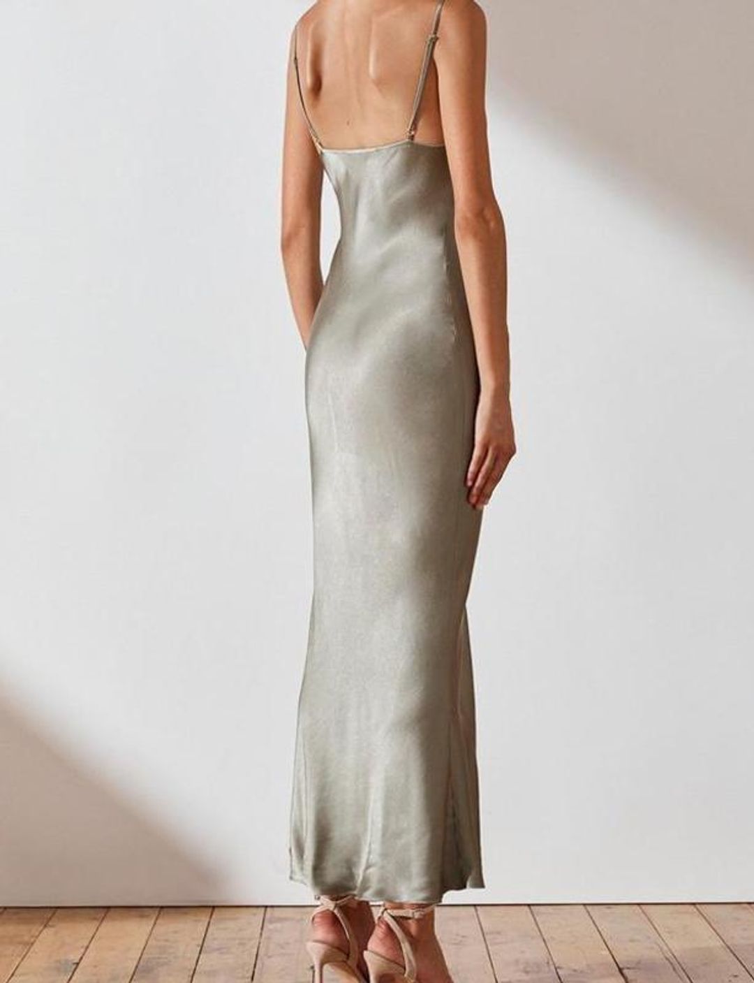 Shona Joy La Lune Bias Slip Dress Sage Size 8 for rent on The Volte - main image