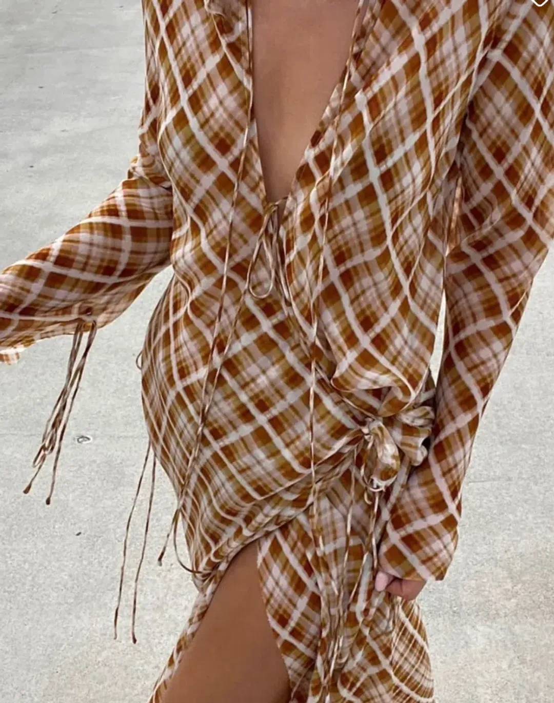 Bec & Bridge Sunflower Check Long Sleeve Maxi Dress Multi Size 6 for rent on The Volte - main image