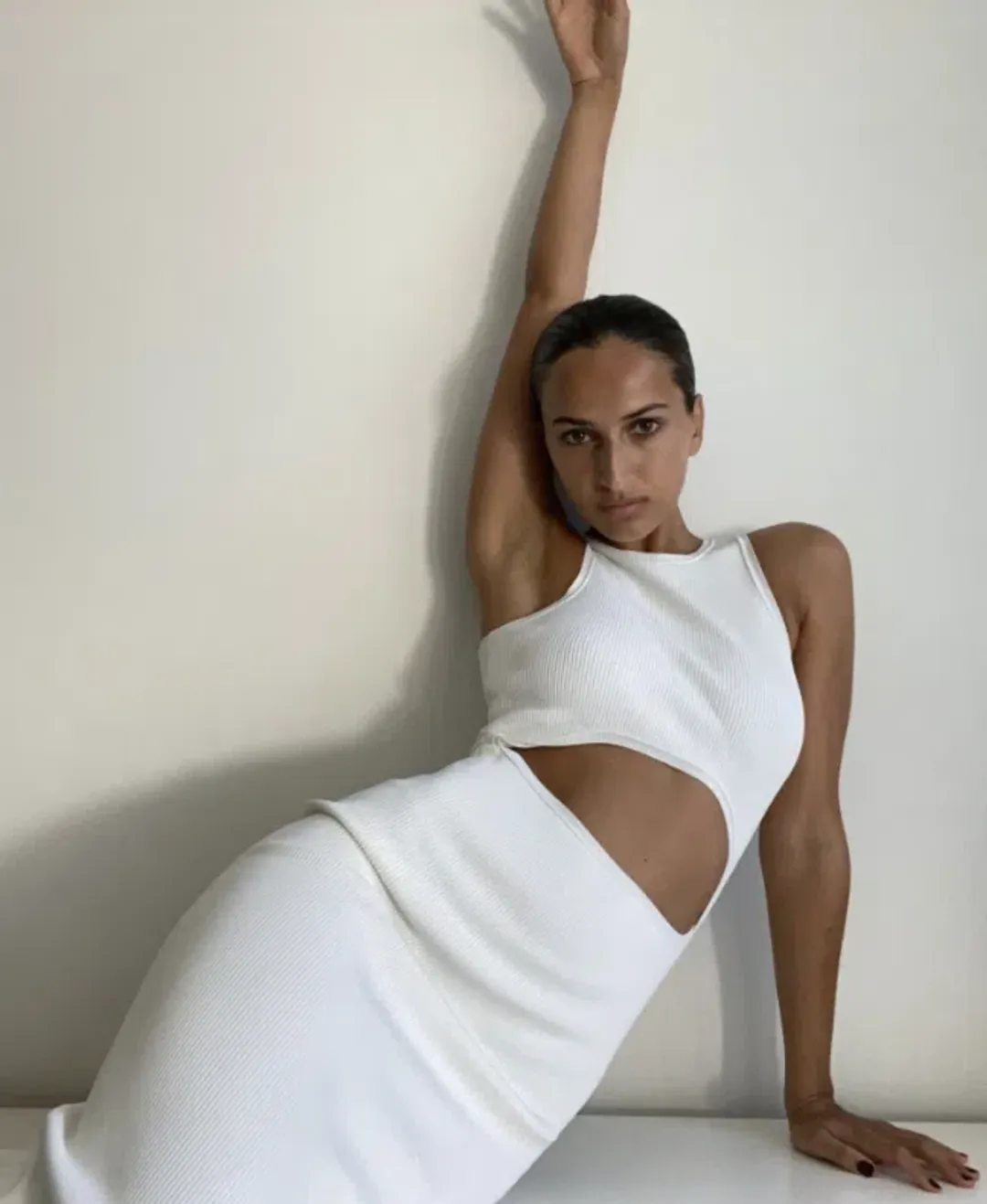 Sir The Label Ingrid Cut Out Dress Ivory Size XS/Au 6 for rent on The Volte - main image