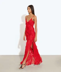 Rat & Boa Cecelia Ruffle Maxi Dress Red Size L /Au 12 for rent on The Volte - image 3
