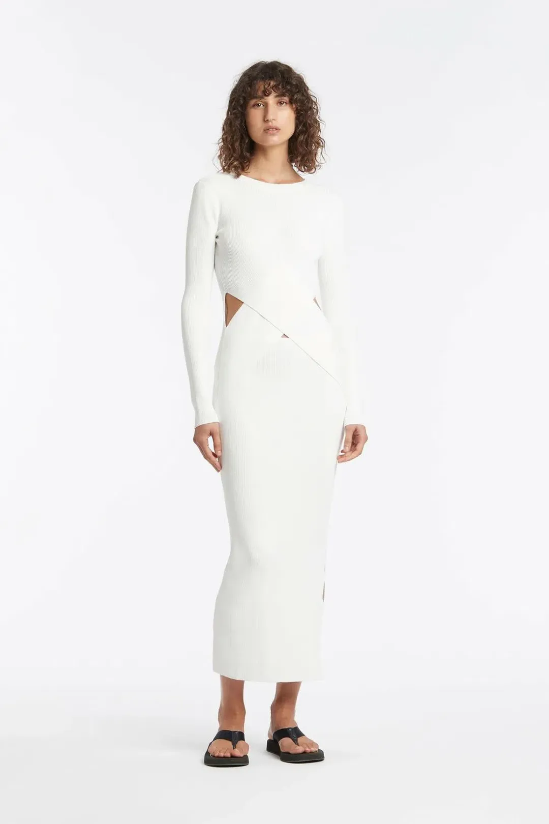 Sir The Label Celena Draped Dress Ivory Size 0 / Au 6 for rent on The Volte - main image