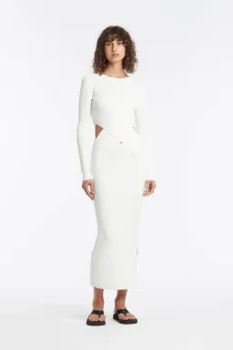 Sir The Label Celena Draped Dress Ivory Size 0 / Au 6 for rent on The Volte - image 1