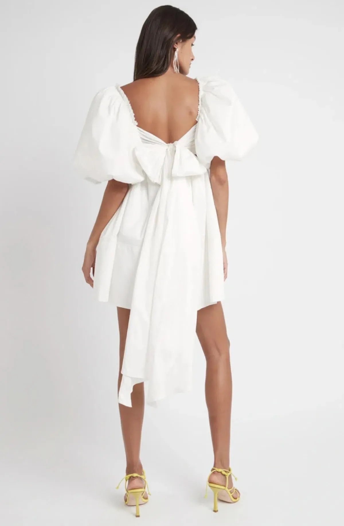 Aje Casabianca Puff Sleeve Dress White Size 4 - Image 4