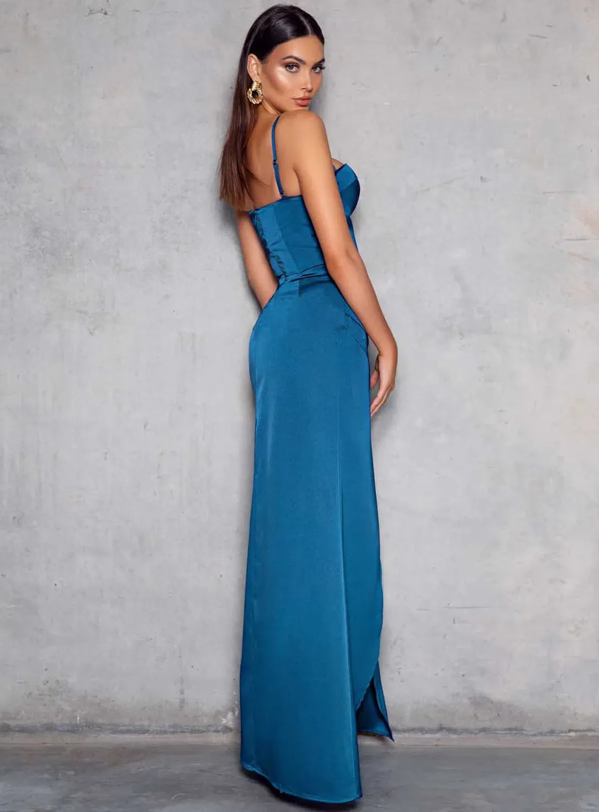 Elle Zeitoune Miranda Dress Teal Size 8 - Image 2